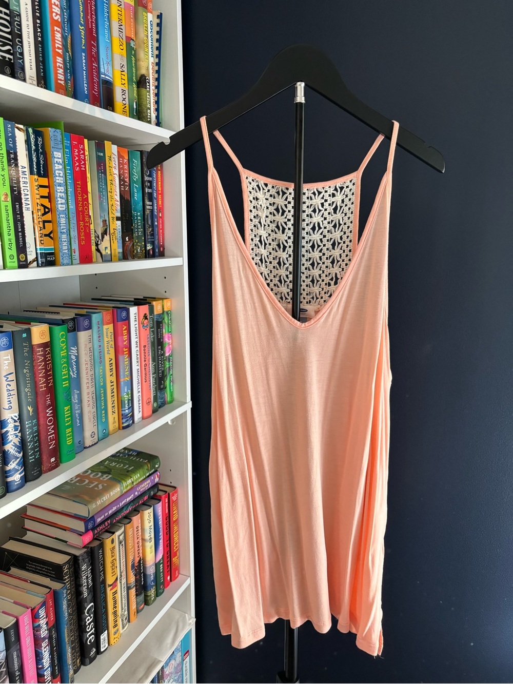 Old Navy Peach Crochet-Trim Tank Top